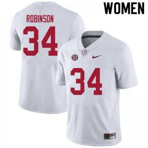 NCAA Women's Alabama Crimson Tide #34 Quandarrius Robinson Stitched College 2020 Nike Authentic White Football Jersey EA17I47GY
